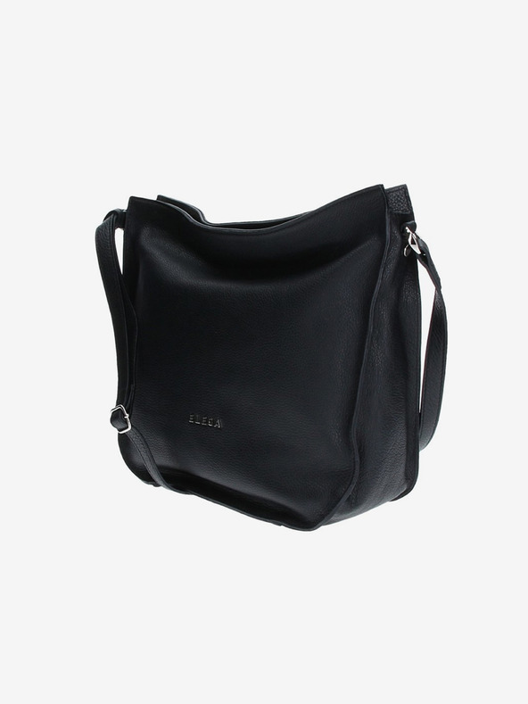 Elega Μαύρη γυναικεία δερμάτινη τσάντα crossbody ELEGA Hobie