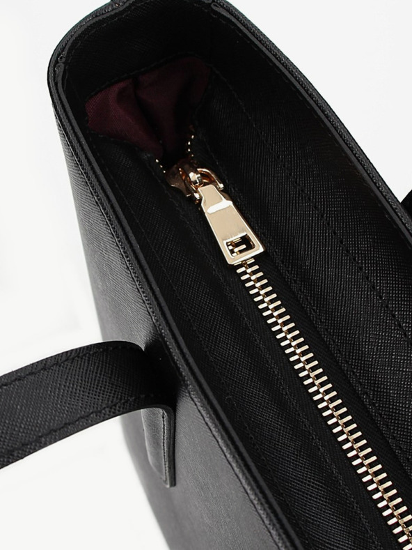 Elega Μαύρη γυναικεία δερμάτινη τσάντα σταυρός ELEGA Simone Gold