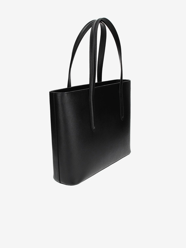 Elega Μαύρη γυναικεία δερμάτινη τσάντα σταυρός ELEGA Simone Gold