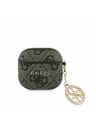 Guess Guess 4G Script PC/PU Charm Θήκη για AirPods 4 Καφέ