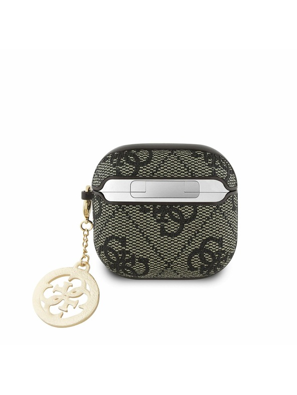 Guess Guess 4G Script PC/PU Charm Θήκη για AirPods 4 Καφέ