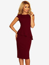 numoco Κομψό μίντι φόρεμα με βολάν - μπορντό Numoco