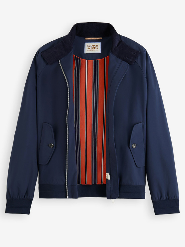 Scotch & Soda Σκούρο μπλε ανδρικό σακάκι Scotch & Soda Classic Harrington softshell