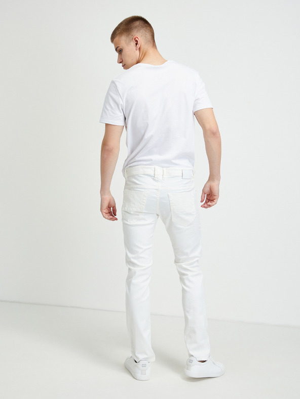 Diesel Λευκό ανδρικό τζιν στενής εφαρμογής Diesel Thommer