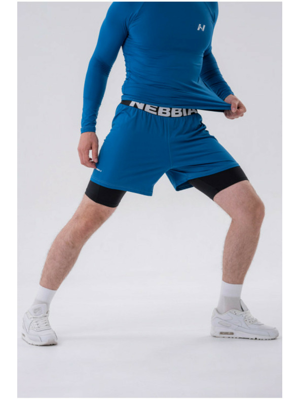 Nebbia Σορτς διπλής στρώσης με τσέπες για κινητό τηλέφωνο 318 Blue M,blue
