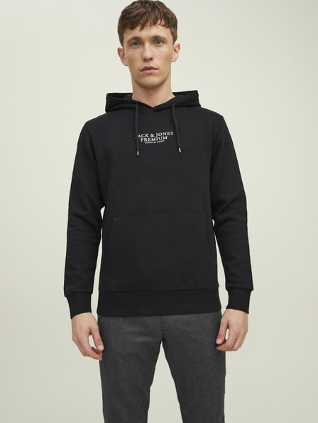 Jack & Jones Μαύρο Jack & Jones ανδρικό φούτερ με κουκούλα