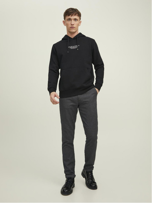 Jack & Jones Μαύρο Jack & Jones ανδρικό φούτερ με κουκούλα