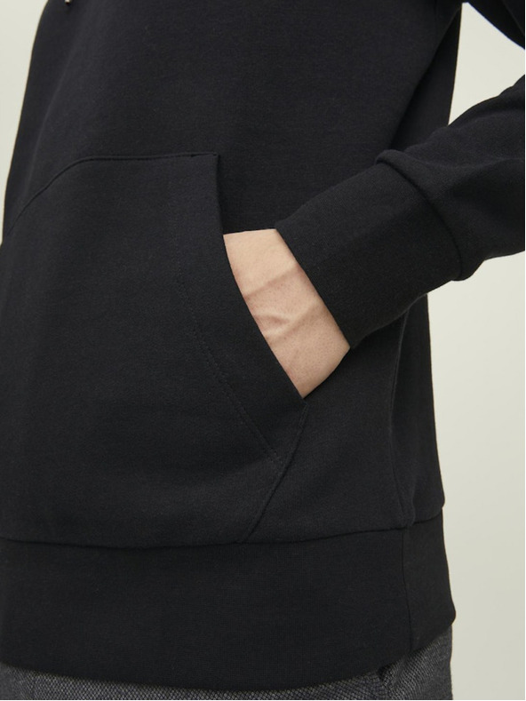 Jack & Jones Μαύρο Jack & Jones ανδρικό φούτερ με κουκούλα