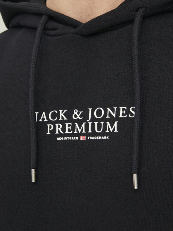 Jack & Jones Μαύρο Jack & Jones ανδρικό φούτερ με κουκούλα