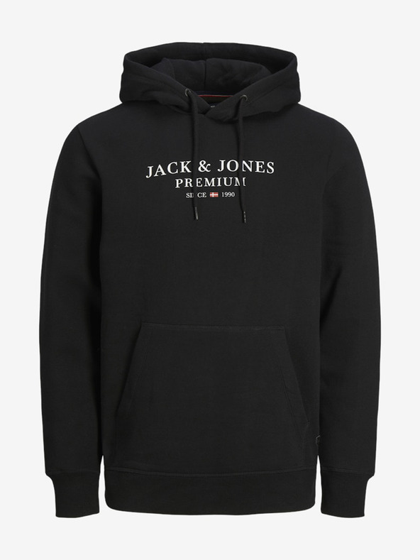 Jack & Jones Μαύρο Jack & Jones ανδρικό φούτερ με κουκούλα