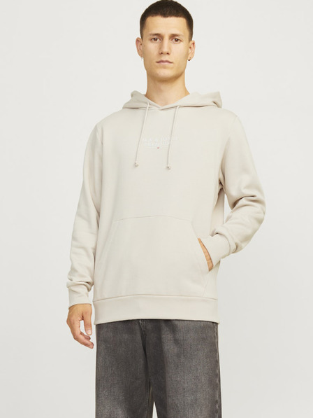 Jack & Jones Jack & Jones Ανδρικό μπεζ φούτερ με κουκούλα
