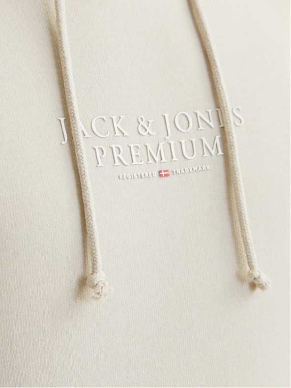 Jack & Jones Jack & Jones Ανδρικό μπεζ φούτερ με κουκούλα