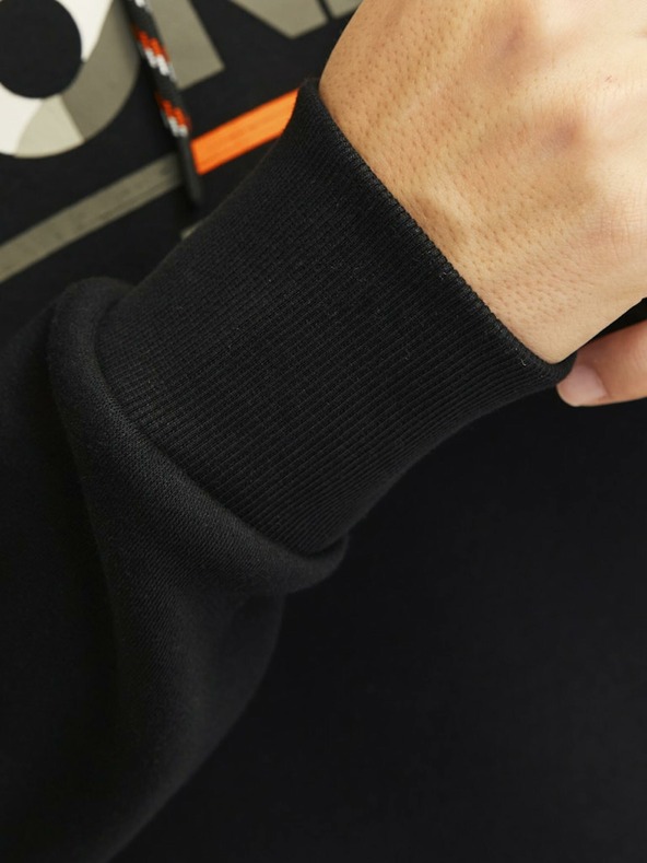 Jack & Jones Μαύρο Jack & Jones ανδρικό φούτερ με κουκούλα