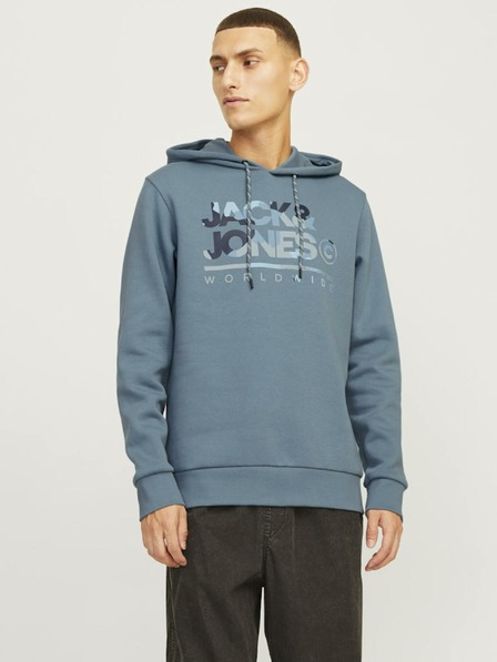 Jack & Jones Μπλε ανδρικό φούτερ Jack & Jones με κουκούλα