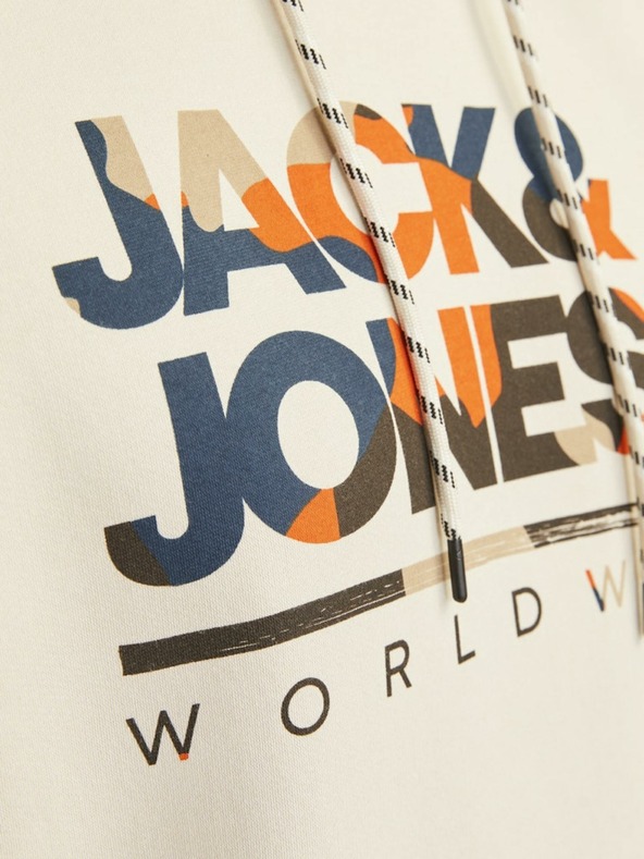 Jack & Jones Jack & Jones Ανδρικό μπεζ φούτερ με κουκούλα