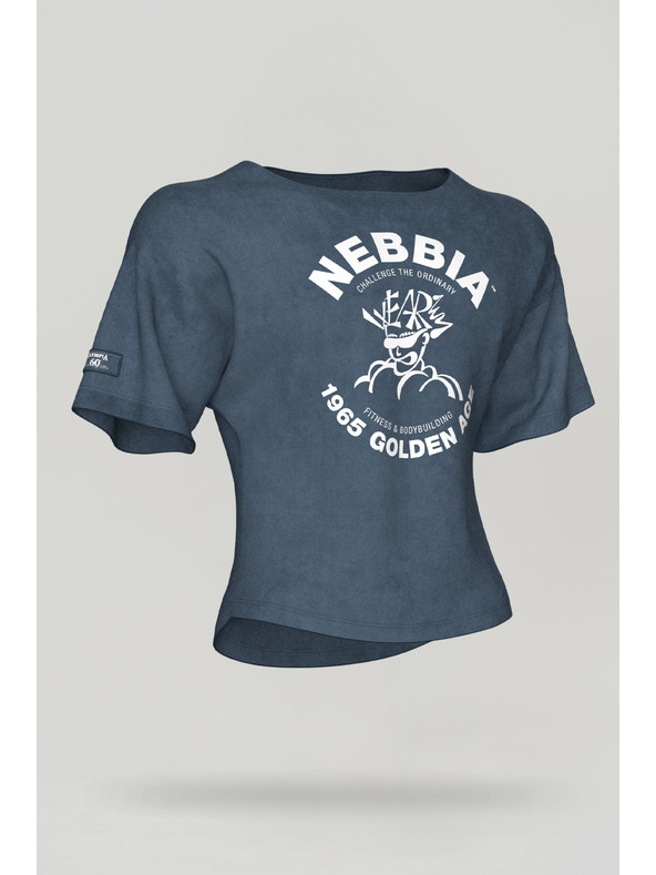 Nebbia Πλυμένη βαμβακερή κουρελού μπλούζα GOLDEN AGE 788 M,μπλε