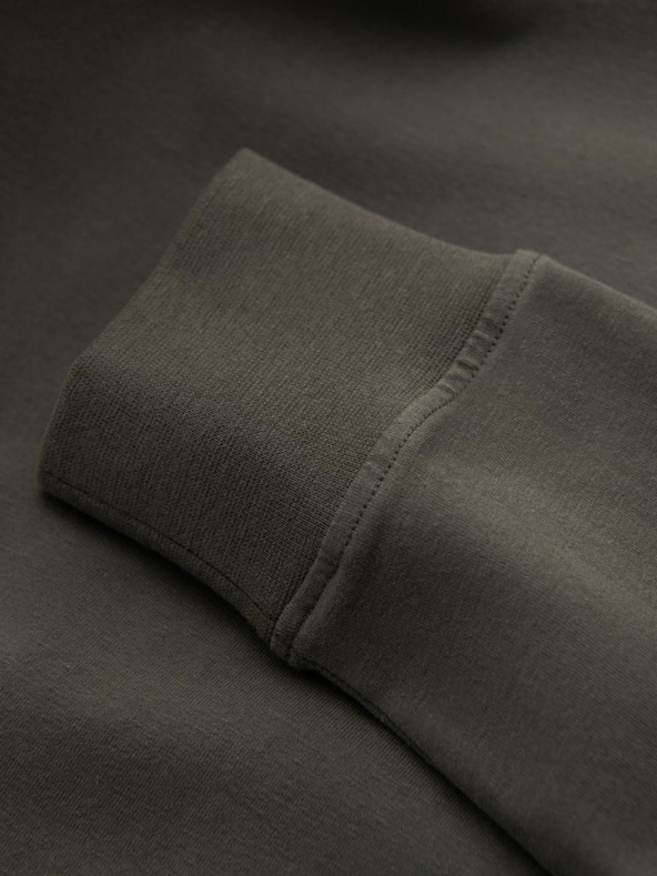 Ombre Clothing Ανδρικό βαμβακερό LOOSE FIT μακρυμάνικο μπλουζάκι με στρογγυλό λαιμό - γκρι-πράσινο V3 OM-LSBC-0129 Ombre Clothing