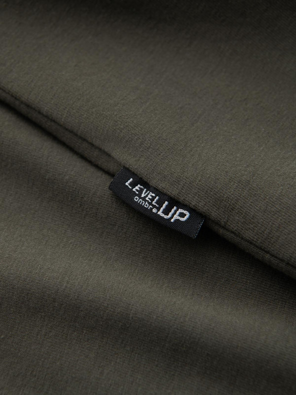 Ombre Clothing Ανδρικό βαμβακερό LOOSE FIT μακρυμάνικο μπλουζάκι με στρογγυλό λαιμό - γκρι-πράσινο V3 OM-LSBC-0129 Ombre Clothing