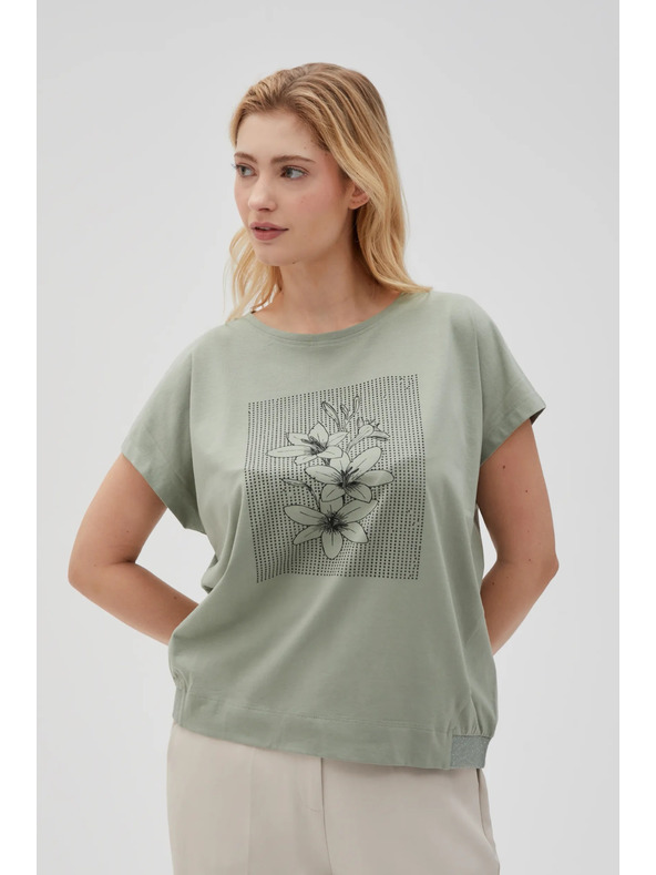 Moodo Γυναικείο μπλουζάκι λαδί Moodo