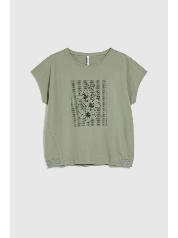 Moodo Γυναικείο μπλουζάκι λαδί Moodo