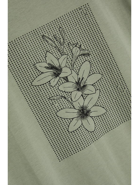 Moodo Γυναικείο μπλουζάκι λαδί Moodo