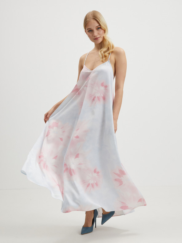 ONLY Ροζ και μπλε γυναικείο μάξι φόρεμα ONLY Tina με μοτίβο και τιράντες