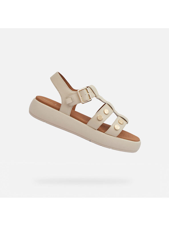 Geox Κρεμ γυναικεία σανδάλια Geox Camalei