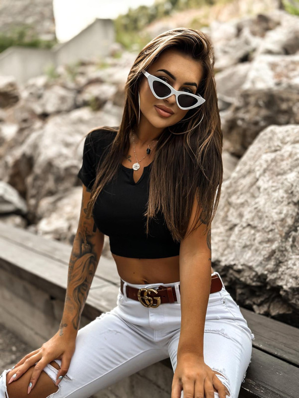 Edoti Μοντέρνα γυναικεία μπλούζα LLR023 - μαύρη OTHER