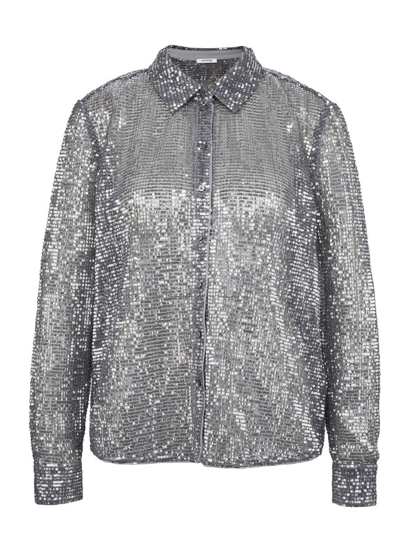 Orsay Ασημί γυναικεία μπλούζα με γιακά ORSAY