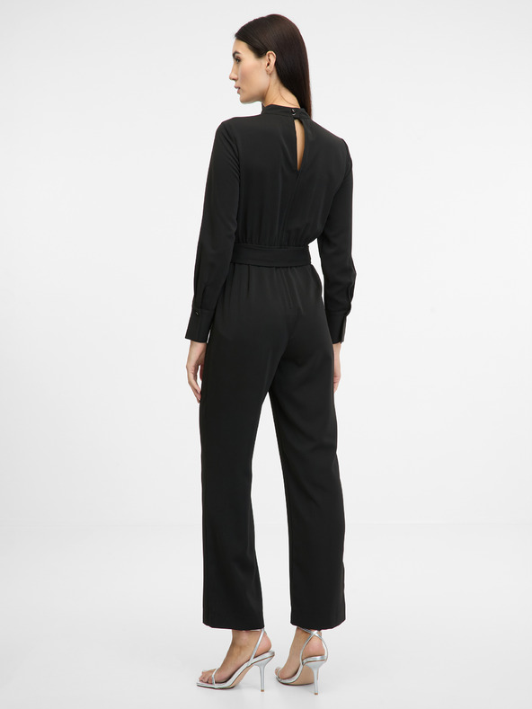 Orsay Μαύρη γυναικεία ολόσωμη φόρμα με μακρύ μανίκι ORSAY