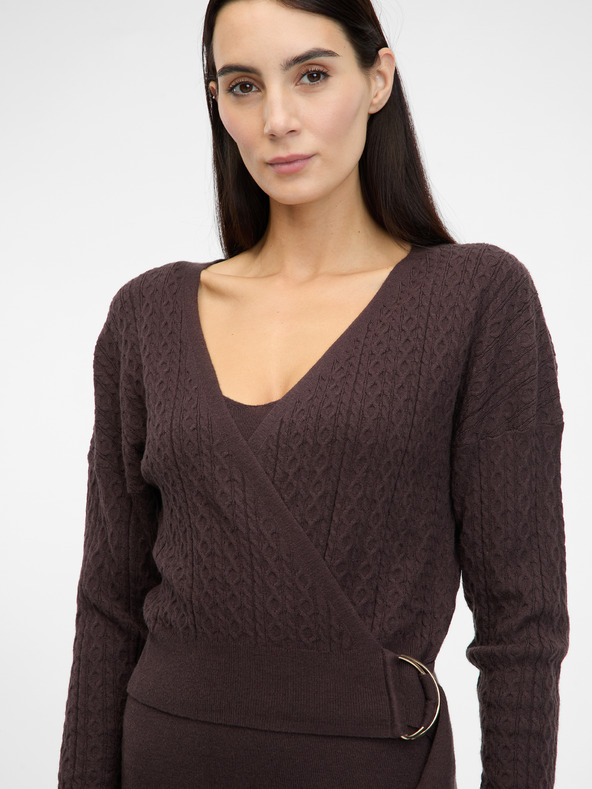 Orsay Καφέ γυναικείο μίντι φόρεμα ORSAY