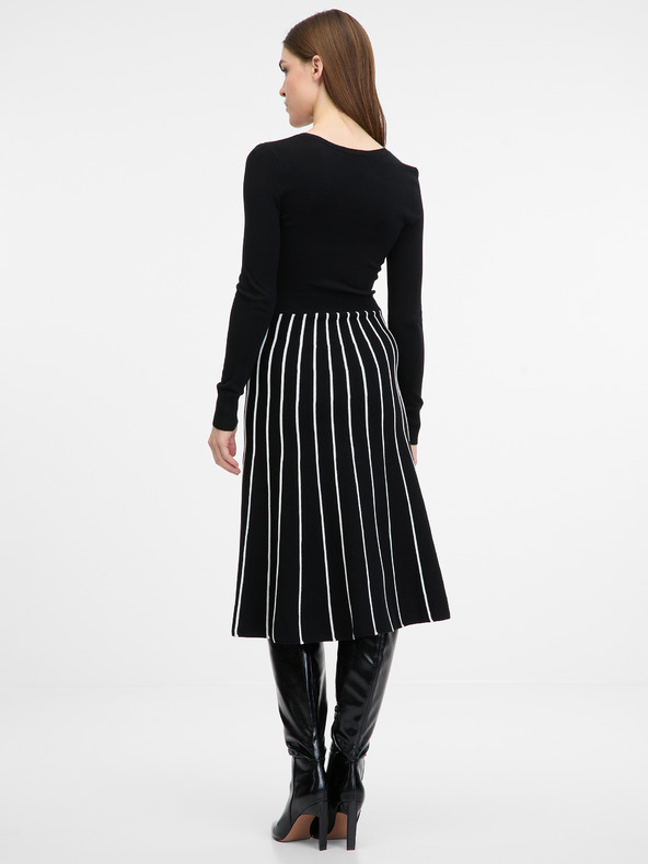 Orsay Μαύρο γυναικείο φόρεμα μέχρι το γόνατο ORSAY