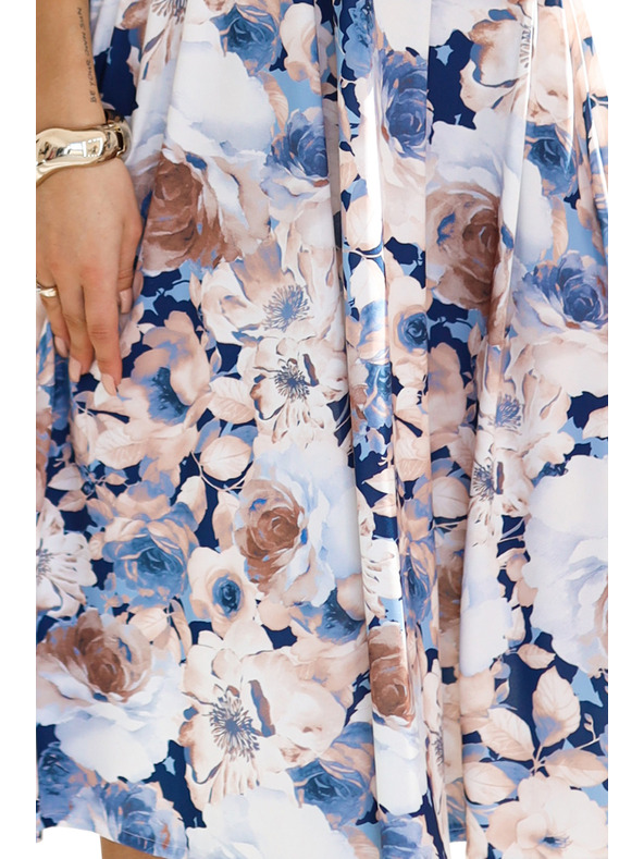 numoco Γυναικείο φόρεμα με ντεκολτέ και κοντό μανίκι