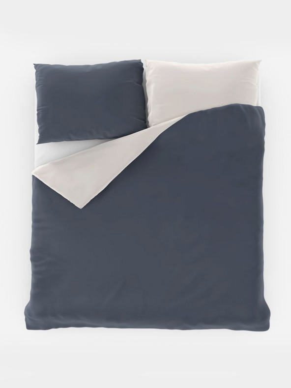 Kvalitex LUXURY COLLECTION σατέν κλινοσκεπάσματα 140x200, 70x90cm σκούρο γκρι / λευκό