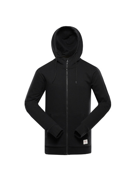 ALPINE PRO Ανδρική βαμβακερή ζακέτα με κουκούλα ALPINE PRO LOKK black