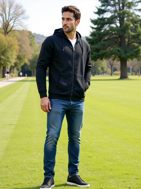 ALPINE PRO Ανδρική βαμβακερή ζακέτα με κουκούλα ALPINE PRO LOKK black