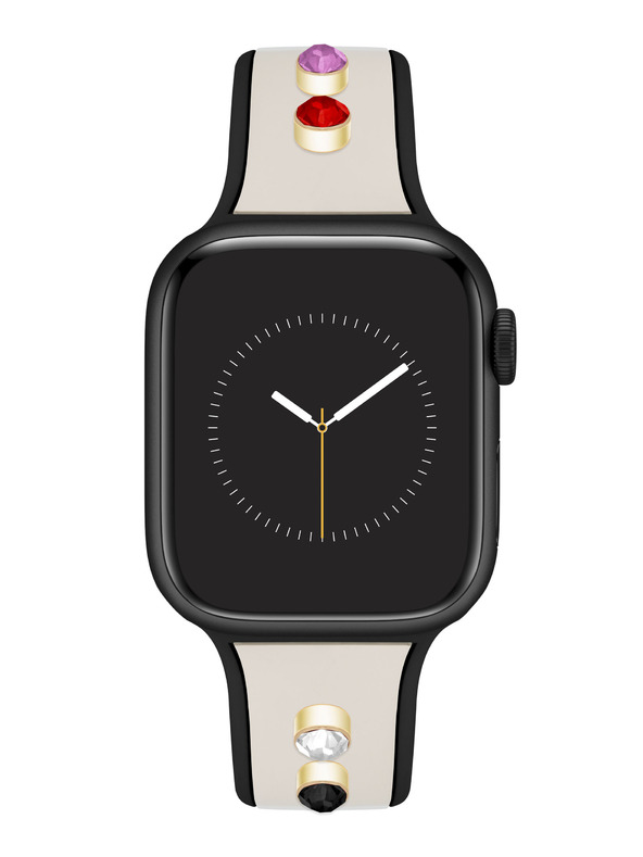 Anne Klein Σιλικόνης κρεμ-μαύρο λουράκι Anne Klein για Apple Watch 38/40/41