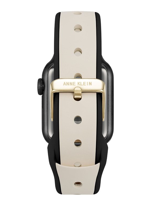 Anne Klein Σιλικόνης κρεμ-μαύρο λουράκι Anne Klein για Apple Watch 38/40/41