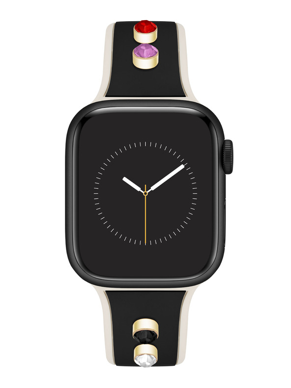 Anne Klein Σιλικόνης μαύρο-κρεμ λουράκι Anne Klein για Apple Watch 38/40/41