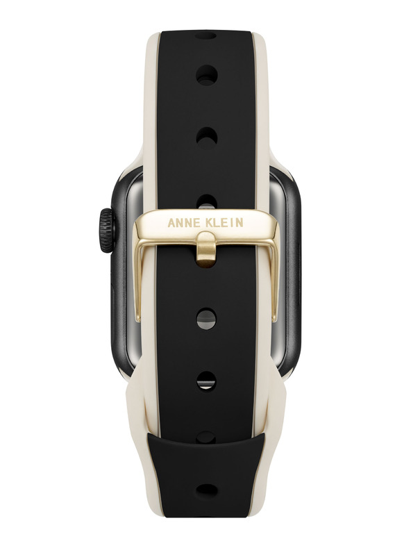 Anne Klein Σιλικόνης μαύρο-κρεμ λουράκι Anne Klein για Apple Watch 38/40/41