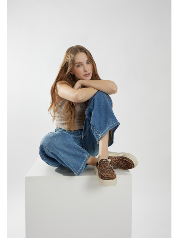 Hey Dude Γυναικείες παντόφλες πλατφόρμας με λεοπάρ μοτίβο Hey Dude