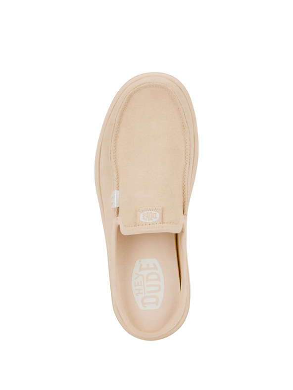 Hey Dude Μπεζ γυναικείες παντόφλες πλατφόρμας Hey Dude