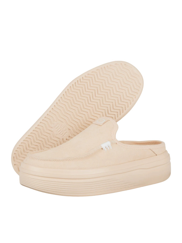 Hey Dude Μπεζ γυναικείες παντόφλες πλατφόρμας Hey Dude