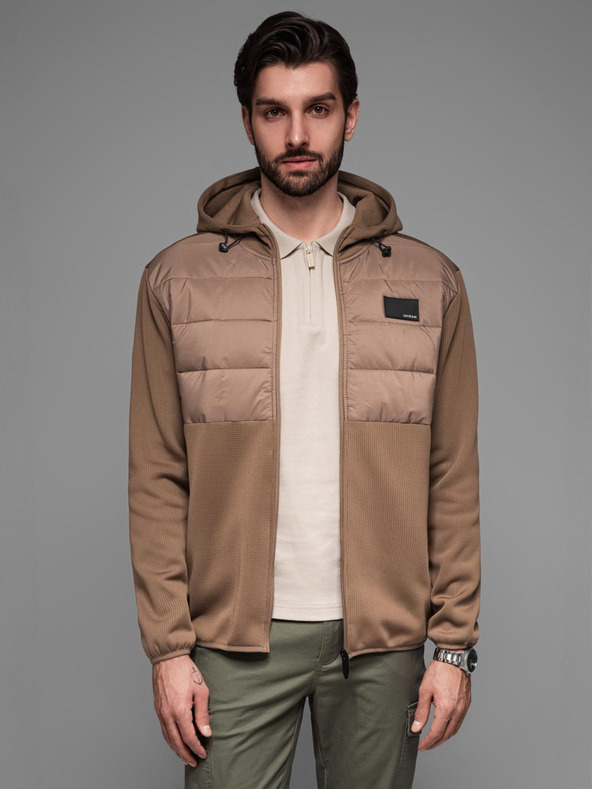 Ombre Clothing Ανδρικό ελαφρύ έγχρωμο αθλητικό μπουφάν με fleece Ombre Clothing