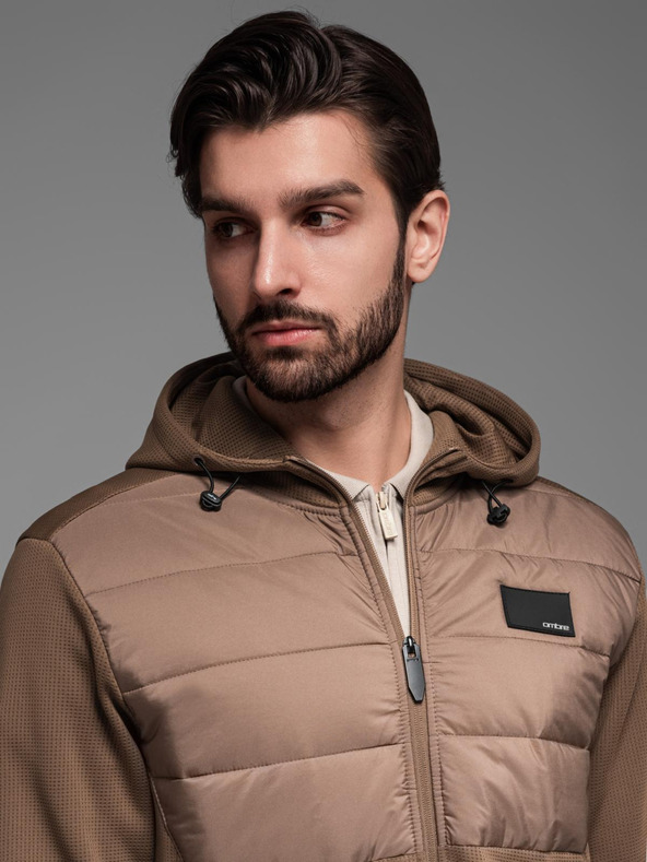 Ombre Clothing Ανδρικό ελαφρύ έγχρωμο αθλητικό μπουφάν με fleece Ombre Clothing