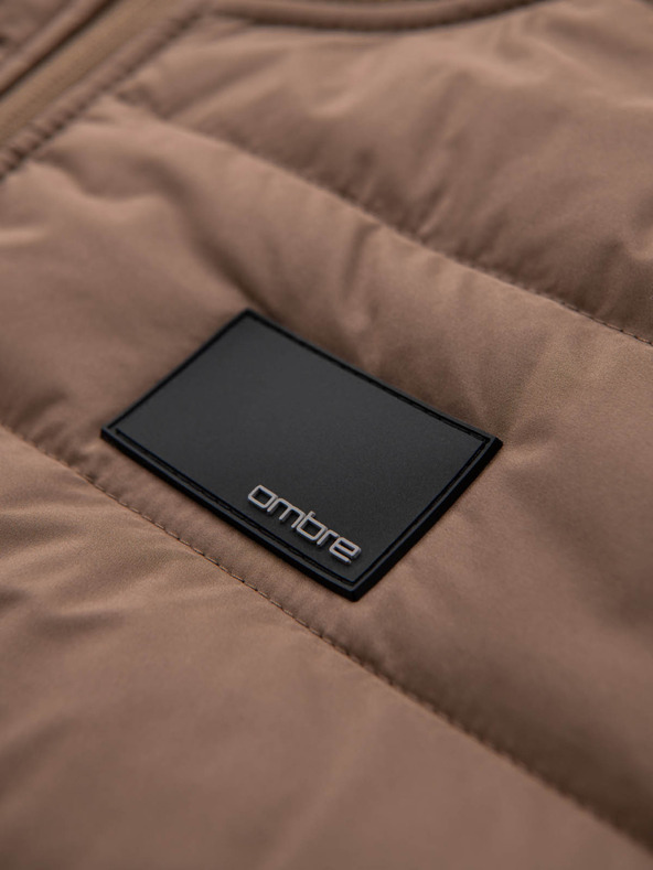 Ombre Clothing Ανδρικό ελαφρύ έγχρωμο αθλητικό μπουφάν με fleece Ombre Clothing