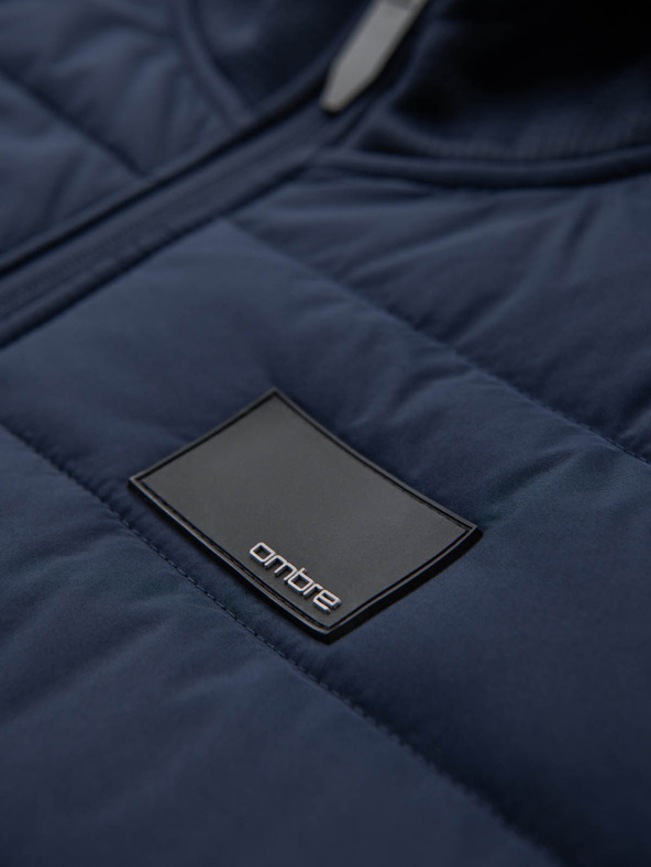 Ombre Clothing Ανδρικό ελαφρύ έγχρωμο αθλητικό μπουφάν με fleece Ombre Clothing