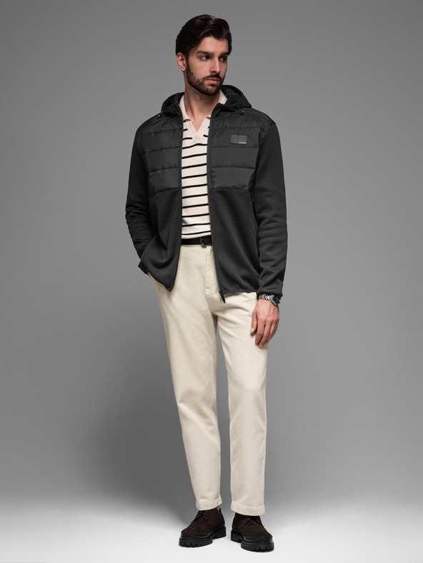 Ombre Clothing Ανδρικό ελαφρύ έγχρωμο αθλητικό μπουφάν με fleece Ombre Clothing