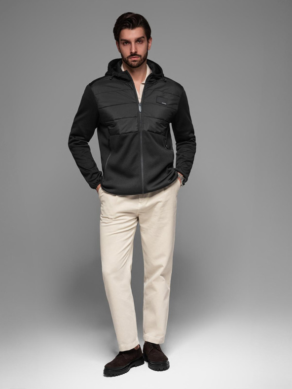 Ombre Clothing Ανδρικό ελαφρύ έγχρωμο αθλητικό μπουφάν με fleece Ombre Clothing