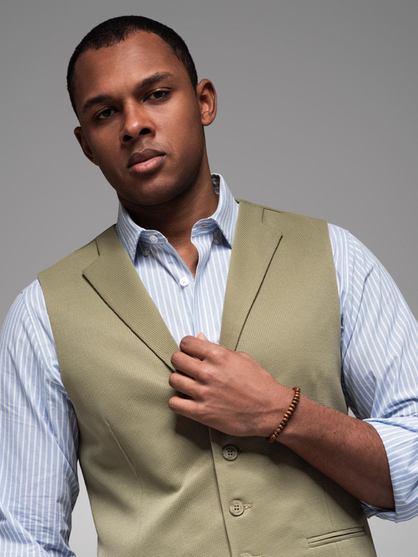 Ombre Clothing Ανδρικό δομημένο πλεκτό γιλέκο κατά παραγγελία με πέτα Ombre Clothing